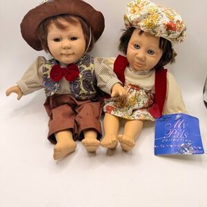 Gigo My Pals Kids 10" My Pals Vintage Cottagecore Floral Paisley Dolls